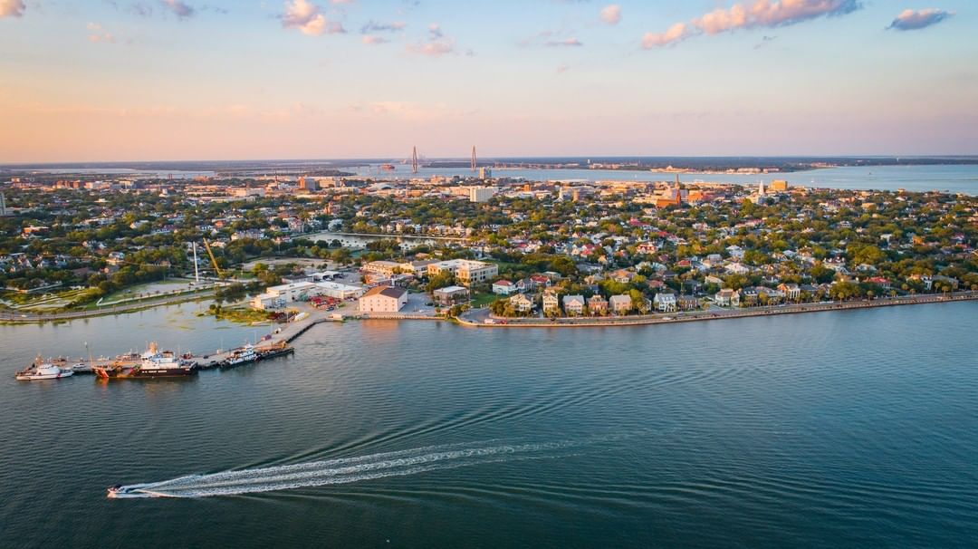 Charleston Sailing Sunset photo of harbor